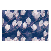 Magnolia Elegantie: Navy Spring Bloom Kussensloop (Achterkant)