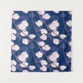 Magnolia Elegantie: Navy Spring Bloom Wandkleed (Voorkant (horizontaal))