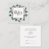 Magnolia en Eucalyptus floraal lijst lichtgrijs Aanbevelingskaartje (Voorkant / Achterkant)