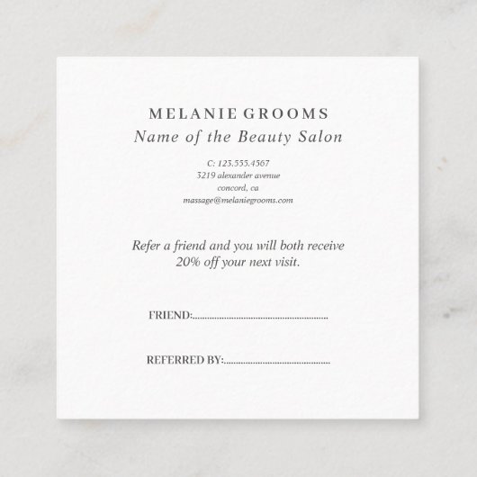 Magnolia en Eucalyptus floraal lijst lichtgrijs Aanbevelingskaartje (Achterkant)