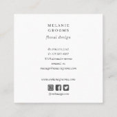 Magnolia en Eucalyptus floraal lijst lichtgrijs Vierkante Visitekaartje (Achterkant)