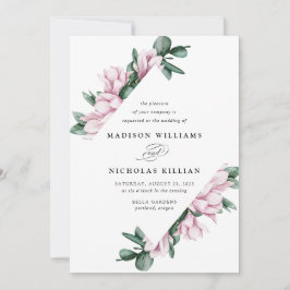 Magnolia en Eucalyptus | Floral Lijst Wedding Kaart