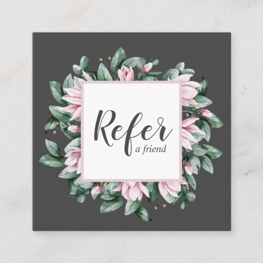 Magnolia en Eucalyptus lijst donkergrijs Aanbevelingskaartje (Voorkant)