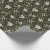 Magnolia en groen blad op zwart cadeaupapier (Hoek)