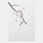 Magnolia en Honey Bees Theedoek (Verticaal)