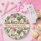 Magnolia en Hydrangea Bloemen Zuidelijk Papieren Bordje (Feest)