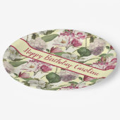 Magnolia en Hydrangea Bloemen Zuidelijk Papieren Bordje (Gekanteld)