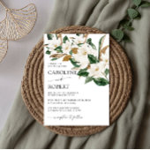 Magnolia en katoen bruiloft uitnodiging