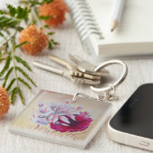 Magnolia en klaproos schilderen sleutelhanger (Voorkant Rechts)