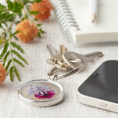 Magnolia en klaproos schilderen sleutelhanger (Zijkant)