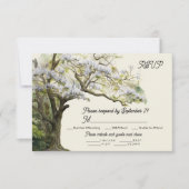 Magnolia en Moss Bruiloft RSVP Maaltijd Keuze Kaar Kaart (Voorkant)