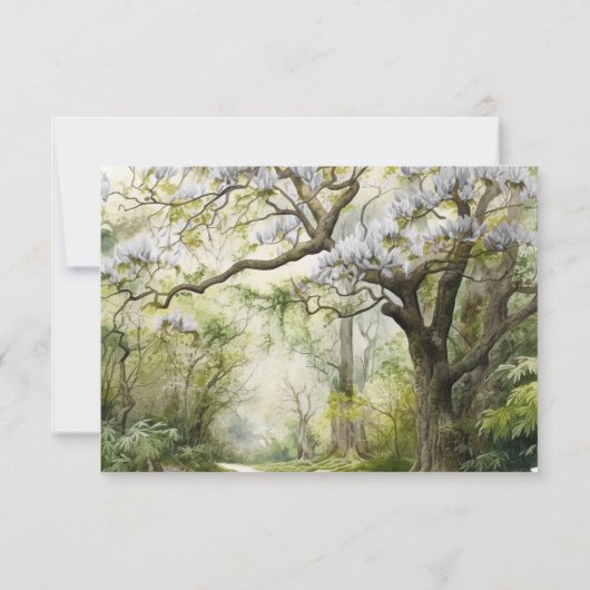 Magnolia en Moss Bruiloft RSVP Maaltijd Keuze Kaar Kaart (Achterkant)