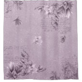 Magnolia & Ephemera elementen in één distelkleur Douchegordijn (Voorkant)