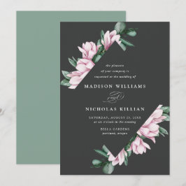 Magnolia & Eucalyptus | Bloemstuk Trouwkaart Kaart