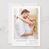 Magnolia Eucalyptus Foto Elegant Wedding Kaart (Achterkant)