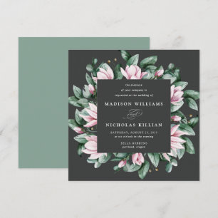 Magnolia & Eucalyptus Vierkant Trouwfeest Kaart