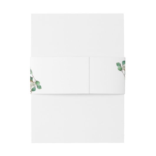 Magnolia Eucalyptus Waterverf Elegant Weddenschap Uitnodigingen Wikkel (Achterkant Voorbeeld)