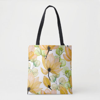 Magnolia Eucalyptus: Waterverf naadloze print Tote Bag