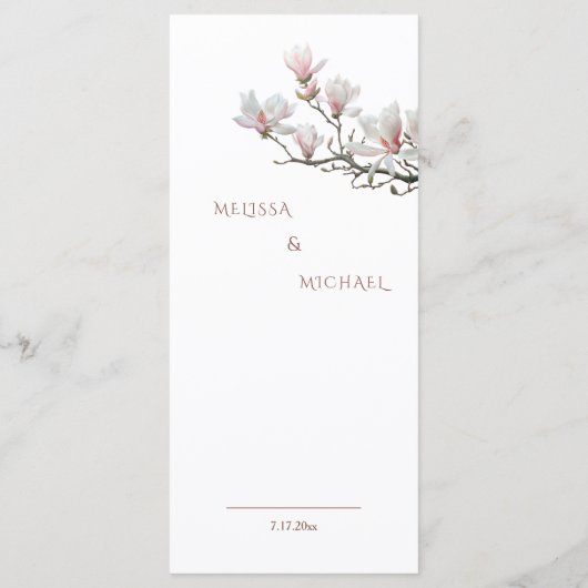 Magnolia Fijn Kunst Bloem Menu (Achterkant)