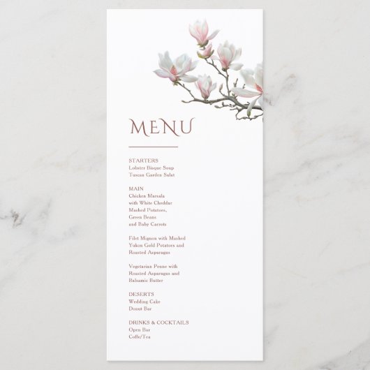 Magnolia Fijn Kunst Bloemstuk Menu (Voorkant)