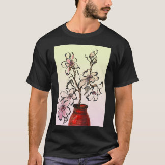 Magnolia filiaal in terracotta vase t-shirt