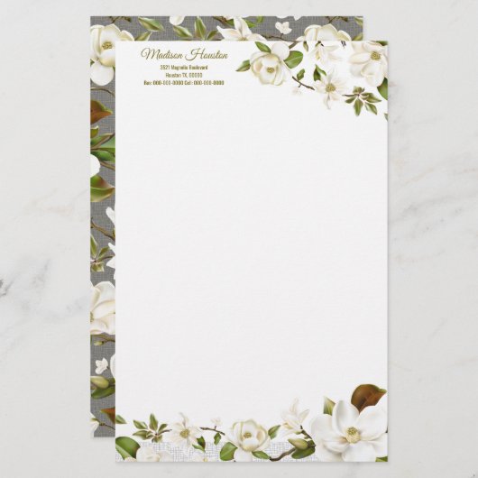 Magnolia Floral (Voorkant / Achterkant)