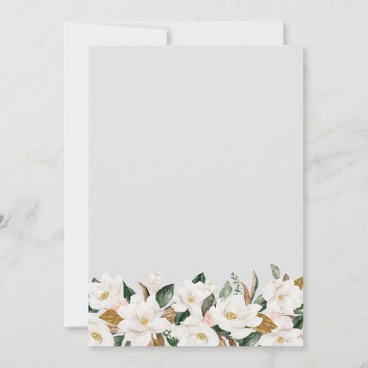 magnolia floral Baptism-uitnodiging Kaart (Achterkant)