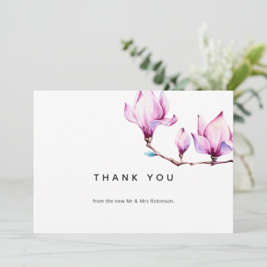 Magnolia Floral Bedankkaart (Staand voorkant)
