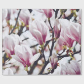 Magnolia Floral Botanical Blossom  Antiek Cadeaupapier (Vlak)