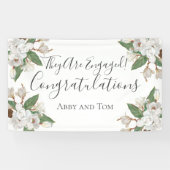 Magnolia Floral Botanical Verloving Banner (Horizontaal)