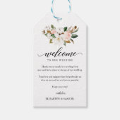 Magnolia Floral Bouquet Weddenschap Welkom Cadeaulabel (Voorkant)