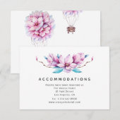 Magnolia Floral bruiloft accommodaties Informatiekaartje (Voorkant / Achterkant)