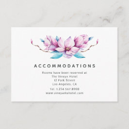 Magnolia Floral bruiloft accommodaties Informatiekaartje
