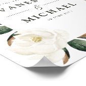 Magnolia floral bruiloft poster (Hoek)