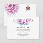 Magnolia Floral bruiloft receptie Informatiekaartje (Voorkant / Achterkant)