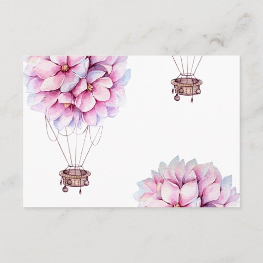 Magnolia Floral bruiloft receptie Informatiekaartje (Achterkant)