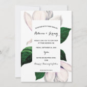  magnolia floral bruiloft uitnodiging (Voorkant)