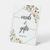 Magnolia Floral Calligraphy Cards & Gifts Wedding Reclamebord Met Voetstuk (Voorkant)