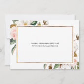 Magnolia Floral Calligraphy Wedding Save the Date (Achterkant)