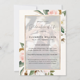 Magnolia Floral Celebration of Life Funeral Photo Kaart