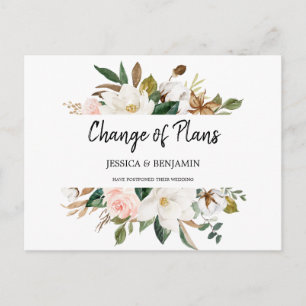 Magnolia Floral & Cotton Postponed Change of Plana Briefkaart
