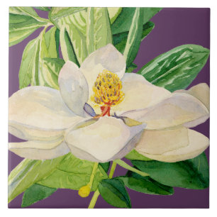 Magnolia Floral Decorative Kitchen Art Tile Design Tegeltje