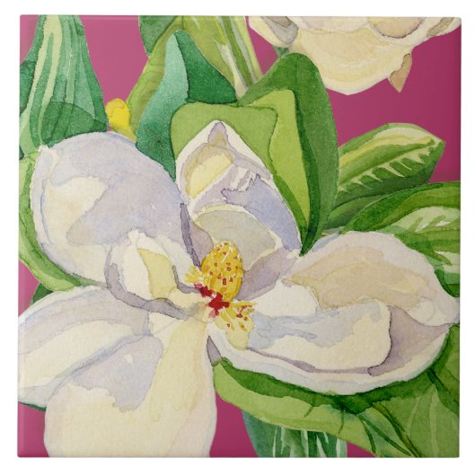 Magnolia Floral Decorative Kitchen Art Tile Design Tegeltje (Voorkant)