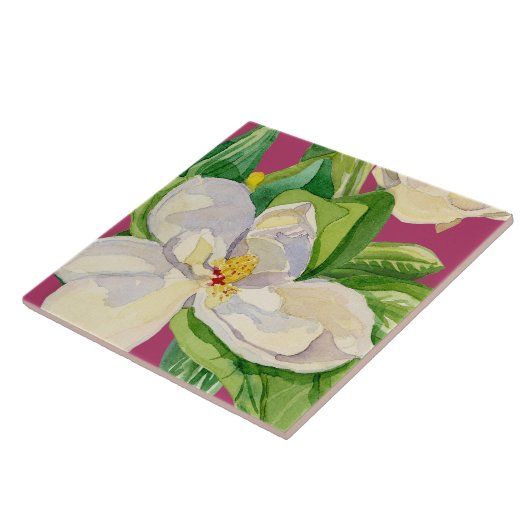 Magnolia Floral Decorative Kitchen Art Tile Design Tegeltje (Zijkant)