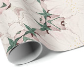 Magnolia Floral Ephemera Pattern Cadeaupapier (Rol Hoek)