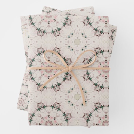  Magnolia Floral Ephemera Pattern Inpakpapier Vel (In situ)