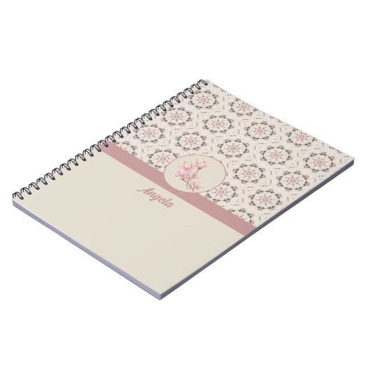  Magnolia Floral Ephemera Pattern Notitieboek (Linkerzijde)