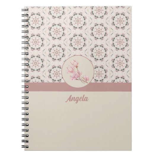  Magnolia Floral Ephemera Pattern Notitieboek (Voorkant)