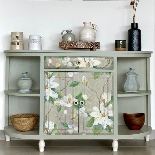 Magnolia Floral Farmhouse Grey Ephemera ontkoppeli Tissuepapier