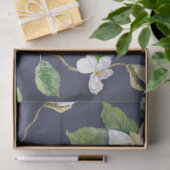 Magnolia Floral Farmhouse Navy Wooden Decoupage Tissuepapier (Geschenk)